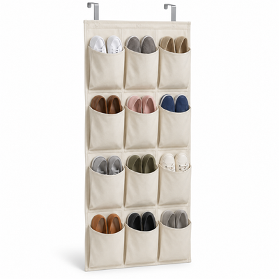 Over-Door Shoe Organizer with 12 Pockets