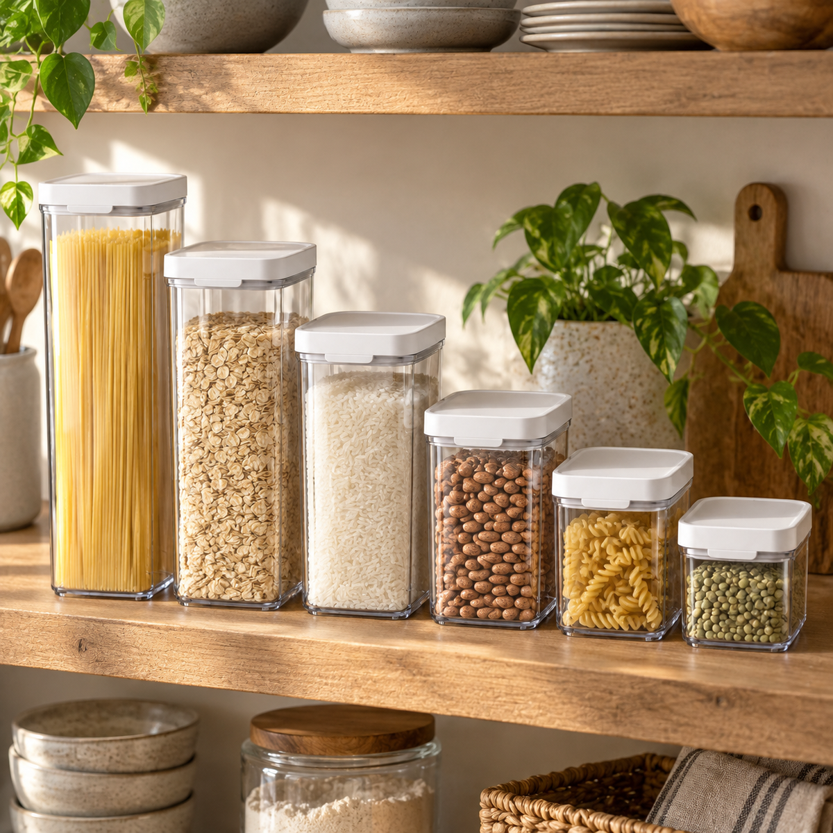 Pantry Containers with Lids Set of 6