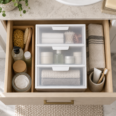 Stackable Bathroom Drawer Organizer