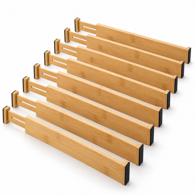 Adjustable Bamboo Drawer Dividers Set of 8