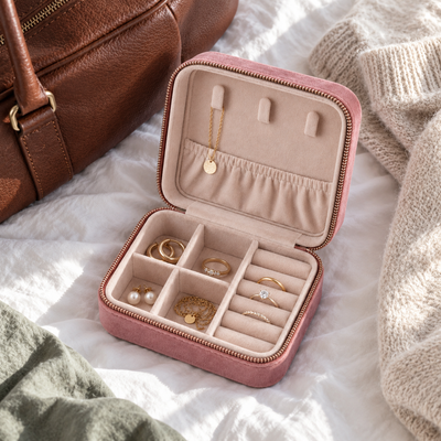 Velvet Travel Jewelry Case