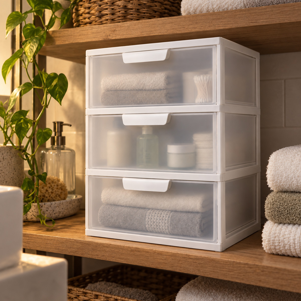 Stackable Bathroom Drawer Organizer